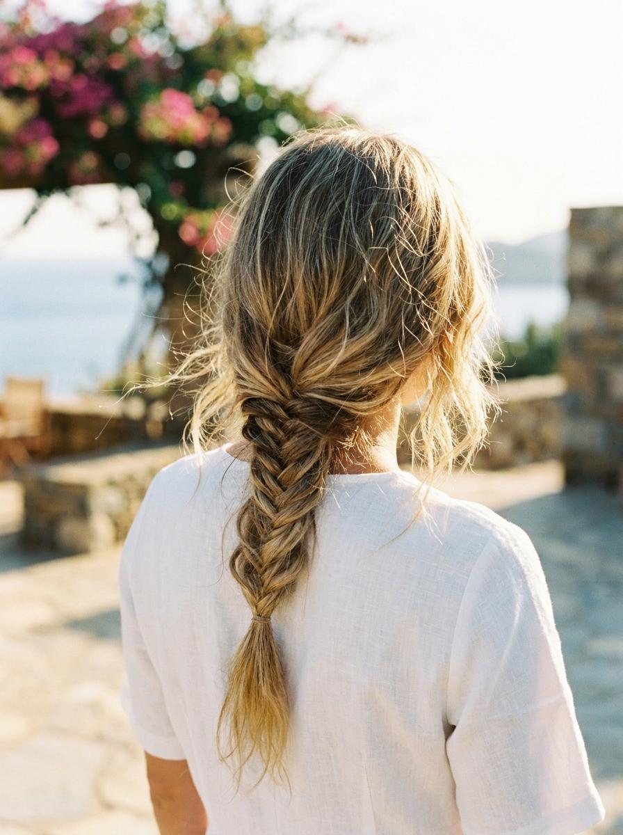 Lockerer Fischgrätenzopf - Sommerfrisur für lange Haare